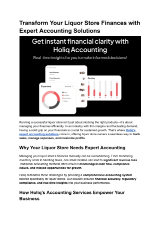 Transform Your Liquor Store Finances with Expert Accounting Solutions