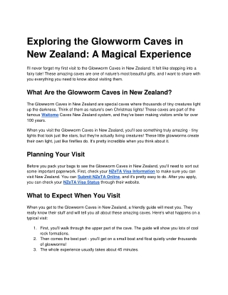 Exploring the Glowworm Caves in New Zealand_ A Magical Experience