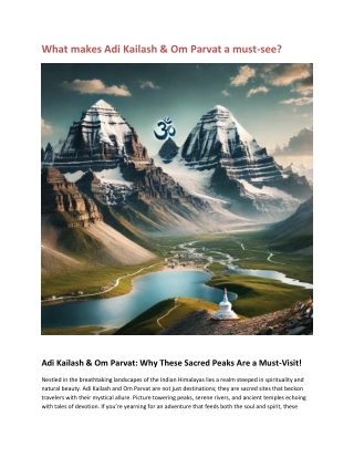 what makes adi kailash om parvat a must see