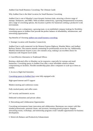 andheri east small business coworking