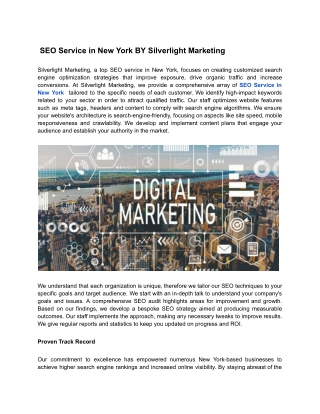 _SEO Service in New York BY Silverlight Marketing