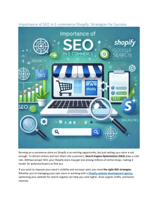 Importance of SEO in E-commerce Shopify Strategies for Success