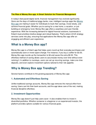 the rise of money box app a smart solution