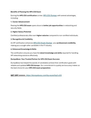 benefits of passing the hp2 z33 exam