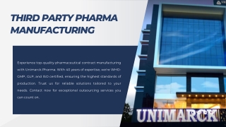 Pharma Manufacturing Services | Unimarck Pharma