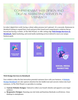 comprehensive web design and digital marketing