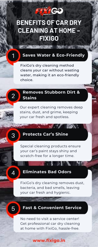 Benefits of Car Dry Cleaning at Home – FixiGo