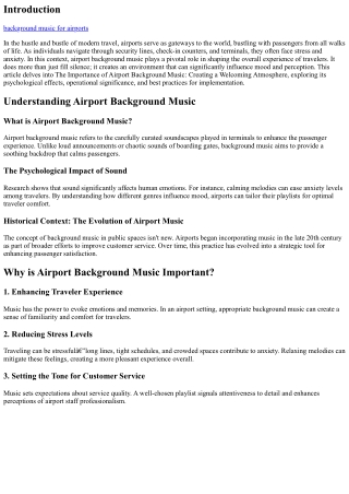 The Importance of Airport Background Music: Creating a Welcoming Atmosphere