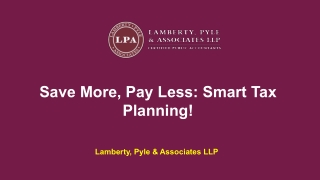 Save More, Pay Less - Smart Tax Planning