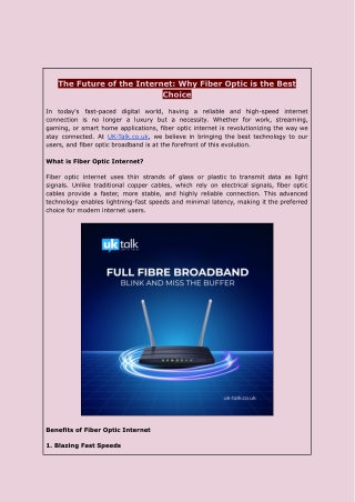 The Future of the Internet: Why Fiber Optic is the Best Choice