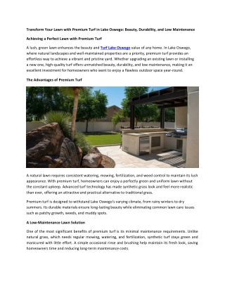 Enhance Your Outdoor Living with Premium Pavers, Turf, and Decks in Lake Oswego