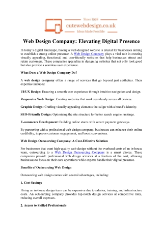 web design company elevating digital presence