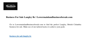 business for sale langley