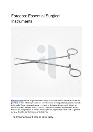 Forceps_ Essential Surgical Instruments