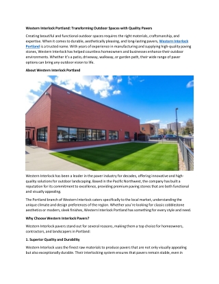 western interlock portland transforming outdoor