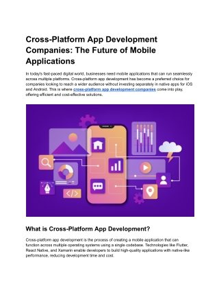 Cross-Platform App Development Companies_ The Future of Mobile Applications