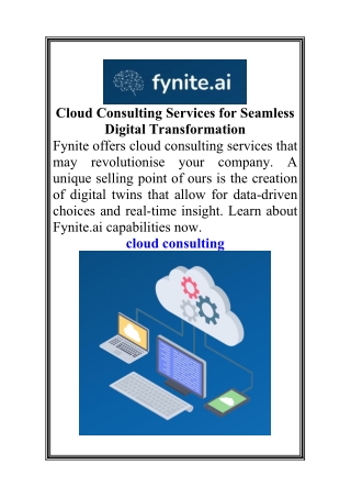 Cloud Consulting Services for Seamless Digital Transformation