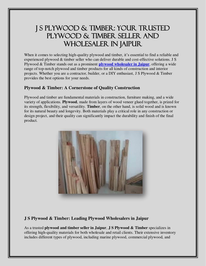 j s plywood timber your trusted j s plywood