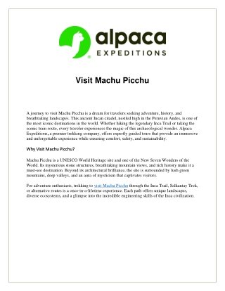 visit machu picchu