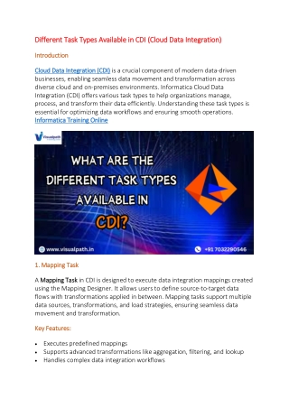 different task types available in cdi cloud data