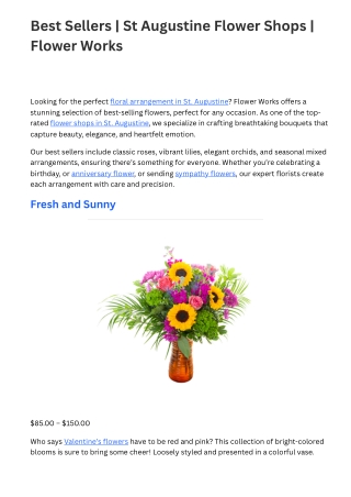 Best Sellers | St Augustine Flower Shops | Flower Works