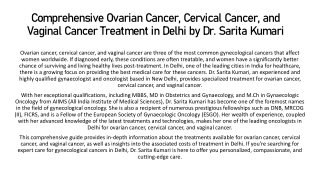 Comprehensive Ovarian Cancer, Cervical Cancer, and