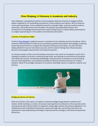 Chen Zhiqiang A Visionary in Academia and Industry