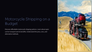 motorcycle shipping on a budget