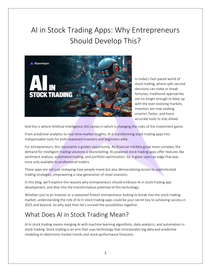 ai in stock trading apps why entrepreneurs should