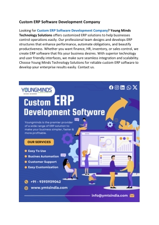 Custom ERP Software Development Company