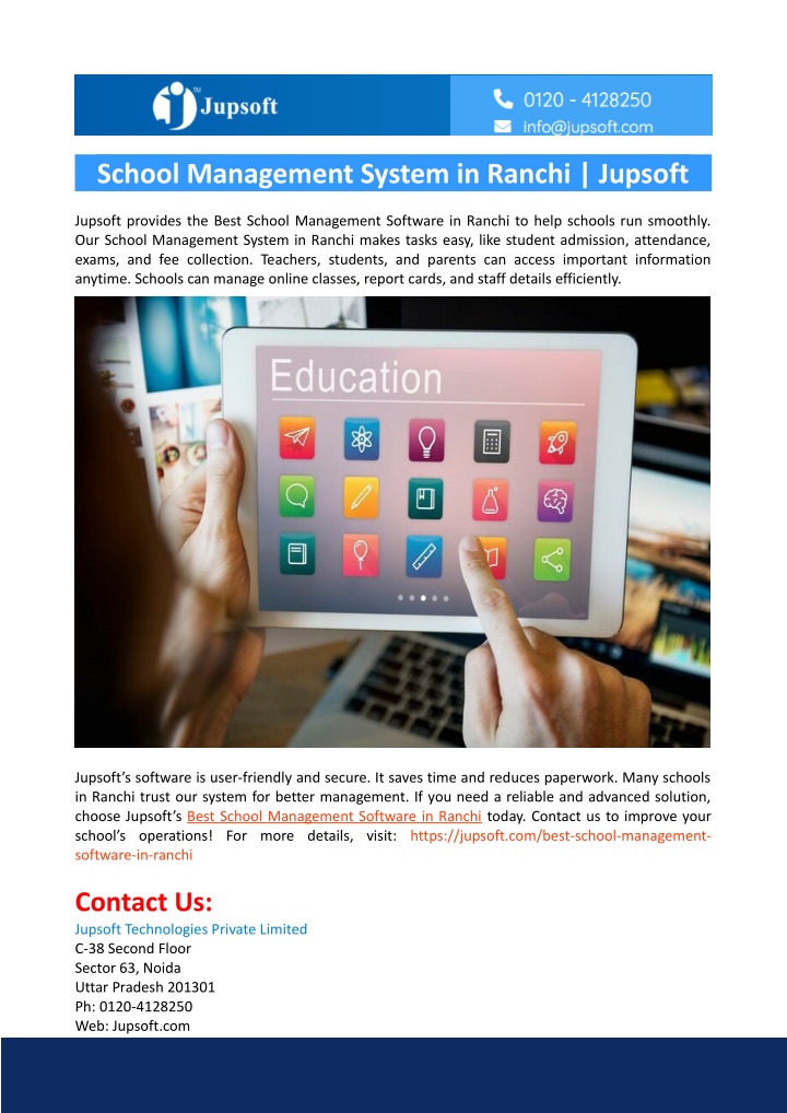 school management system in ranchi jupsoft