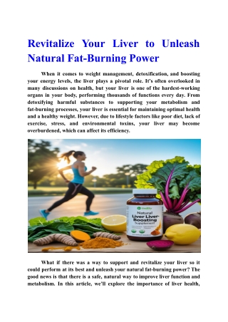 Revitalize Your Liver to Unleash Natural Fat-Burning Power