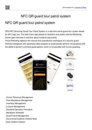 Nfc ,QR guard tour patrol system - ppt