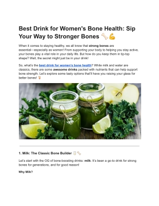 Best Drink for Women's Bone Health: Sip Your Way to Stronger Bones