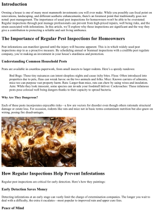 The Importance of Regular Pest Inspections for Homeowners