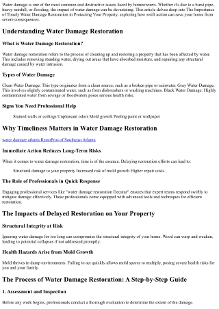 water damage is one of the most common