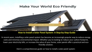 How to Install a Solar Panel System: A Step-by-Step Guide