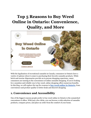 Top 5 Reasons to Buy Weed Online in Ontario_ Convenience, Quality, and More