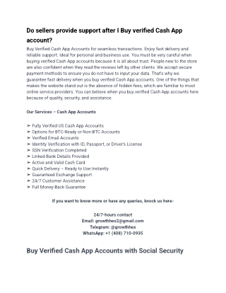 Do sellers provide support after I Buy verified Cash App account_ 2026
