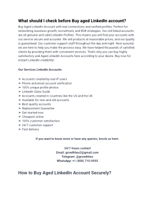 What should I check before Buy aged LinkedIn account_