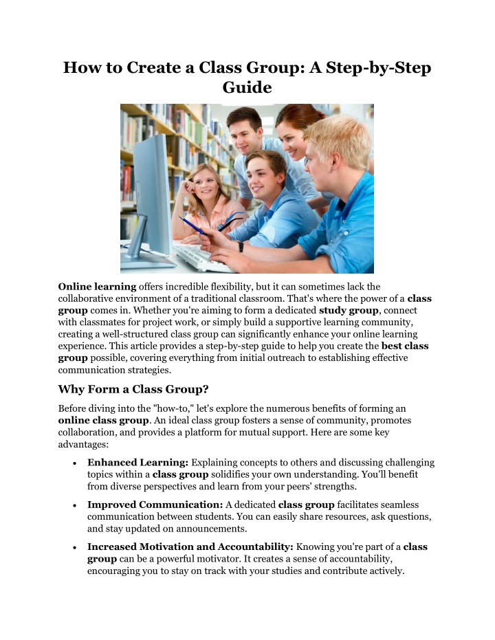 how to create a class group a step by step guide