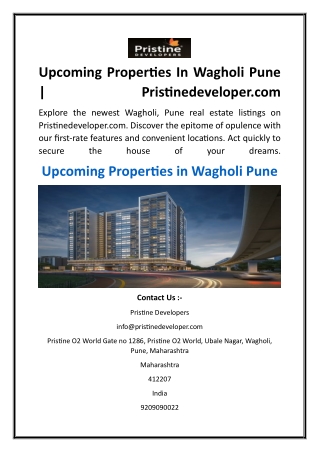 upcoming properties in wagholi pune