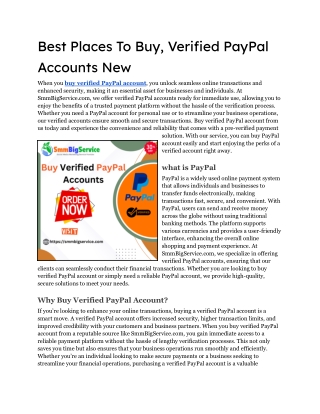 Best Places To Buy, Verified PayPal