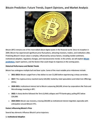 bitcoin prediction future trends expert opinions