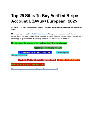 Top 25 Sites To Buy Verified Stripe Account USA_uk_European 2025