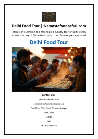 Delhi Food Tour  Namastefoodsafari.com