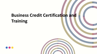 Business Credit Certification and Training