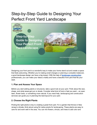 Step-by-Step Guide to Designing Your Perfect Front Yard Landscape