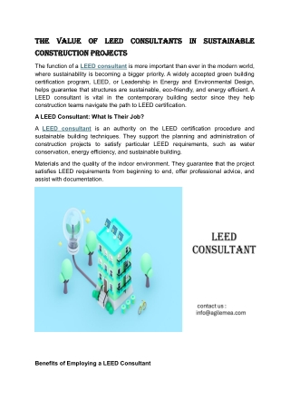 the value of leed consultants in sustainable