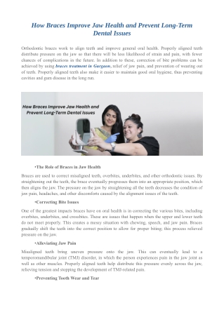 How Braces Improve Jaw Health and Prevent Long-Term Dental Issues